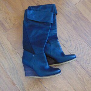 UGG Women's Black Knee-Hi Wedge Boot 7